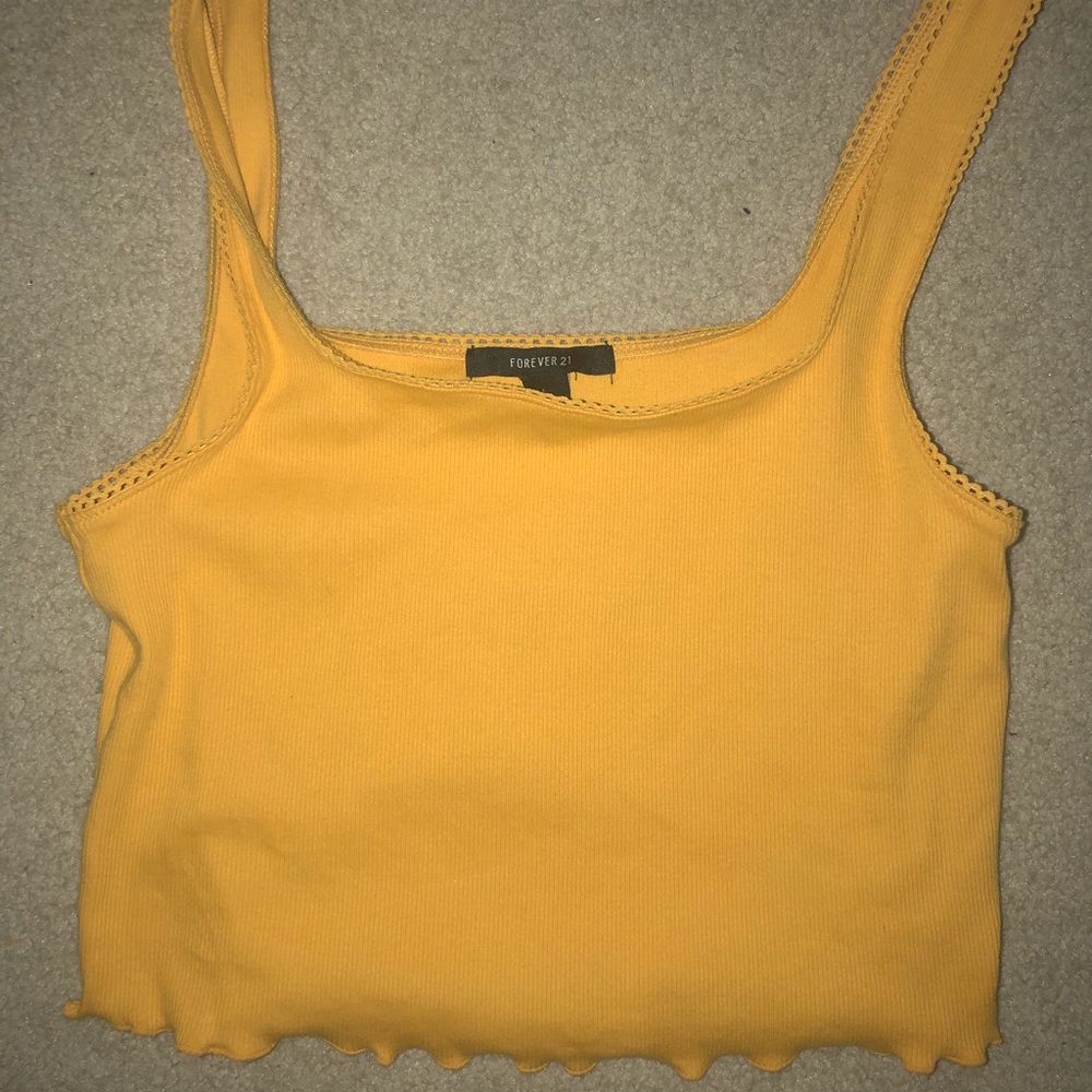 yellow crop tank top